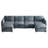 6-Seat Modular Sectional Sofa with Storage Ottomans, Blue, Living Room-176095621