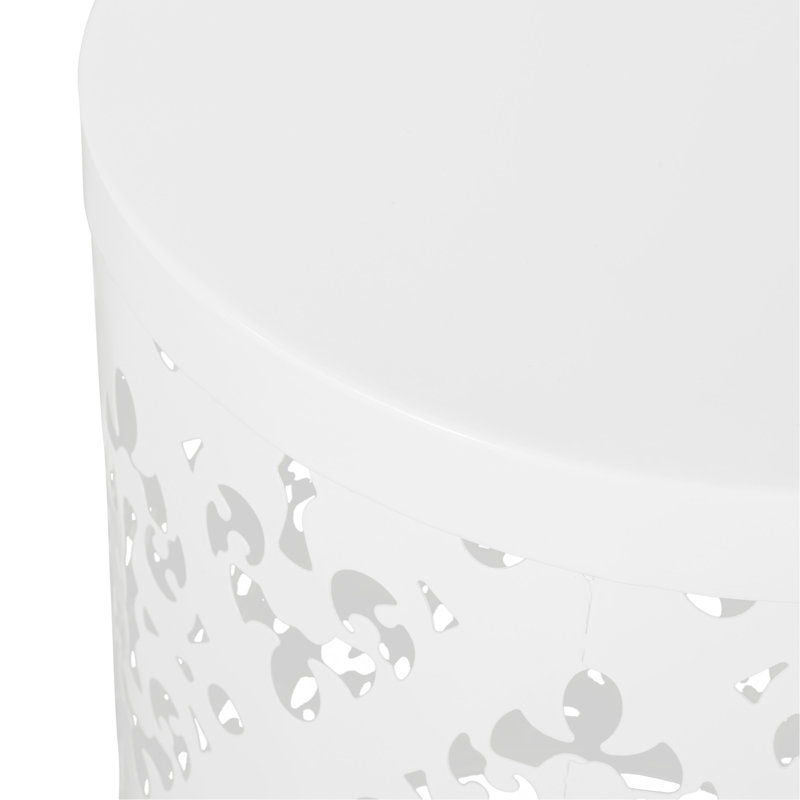 Metal S/2 End Table, White