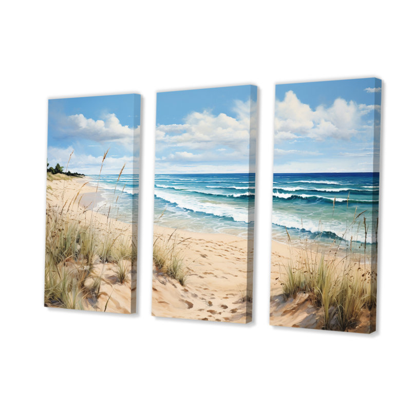 Impression sur toile 3 pièces French Normandy Coastal Serenity II sur toile, H 28 po x l 36 po x P 1 po