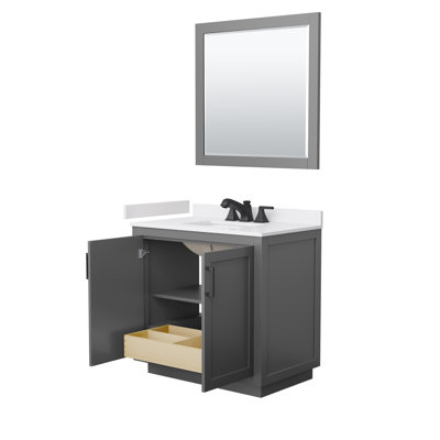 Ensemble de meuble-lavabo simple 36 po avec plateau en marbre de culture Miranda