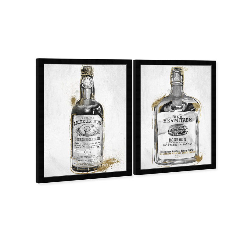 Drinks and Spirits Liquor Bottle II, Cadre noir