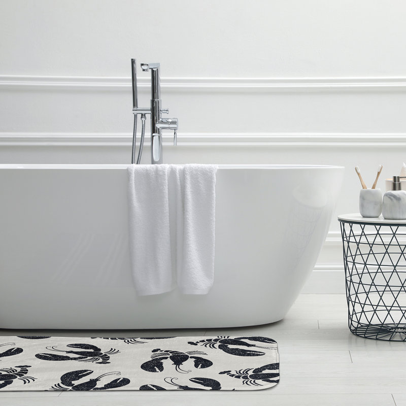 Tapis de bain Nautical Nights, L 21 po x L 34 po, Noir