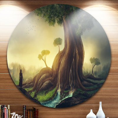 «Giant Tree with Woman», peinture