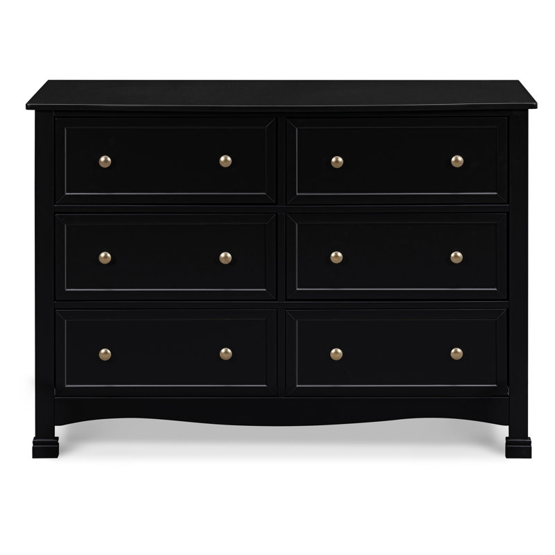 Ebony Horizontal Double Nursery Dresser with 6 Spacious Drawers