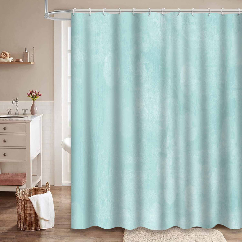 Rideau de douche abstrait bleu vert menthe bleu sarcelle avec 12 crochets, L 72 po x l 72 po