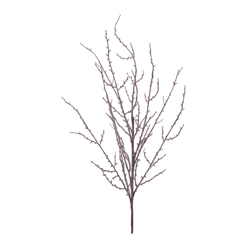 Branche de brindille givrée enneigée (ensemble de 4), Brun