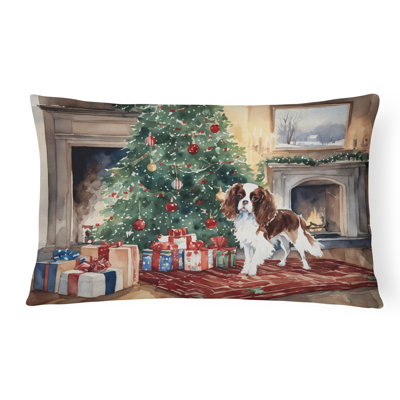 Cavalier Spaniel Christmas Fabric Decorative Pillow