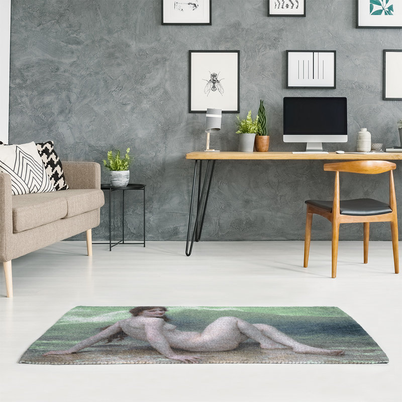 Tapis vagues green/crème area, Rectangle 3 pi x 5 pi