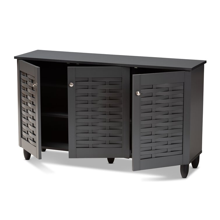 12 Pair Shoe Storage Cabinet Charlton Home Finish: Black