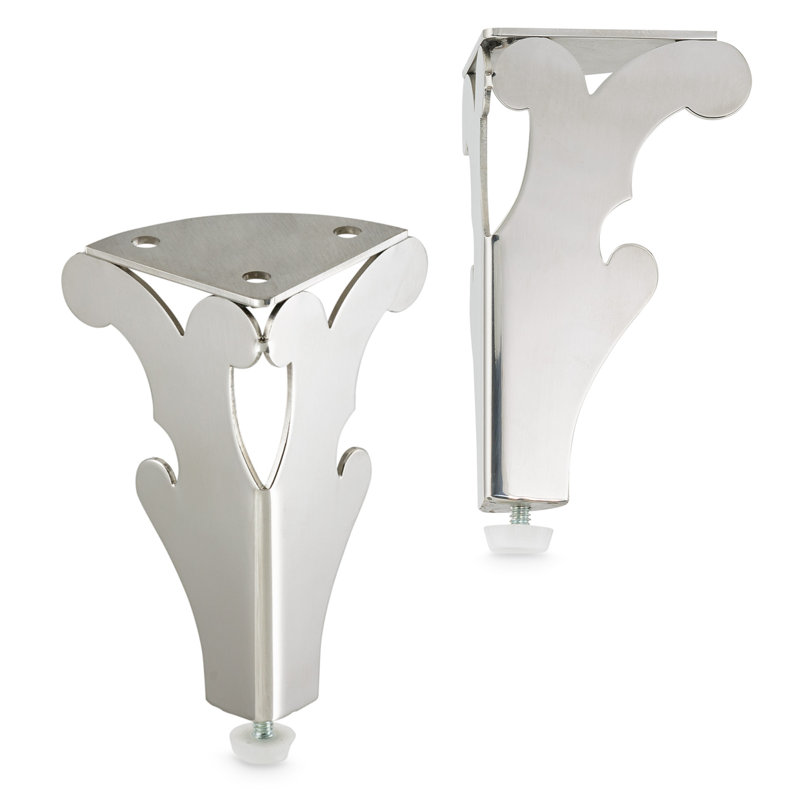 Chrome Stainless Steel 5.5" Decorative Furniture Legs - Set of 2