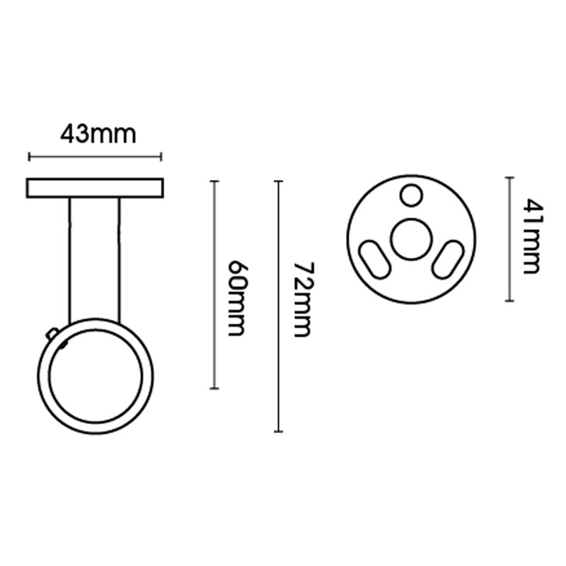 Neiswander 7.2cm Bracket, Black Nickel
