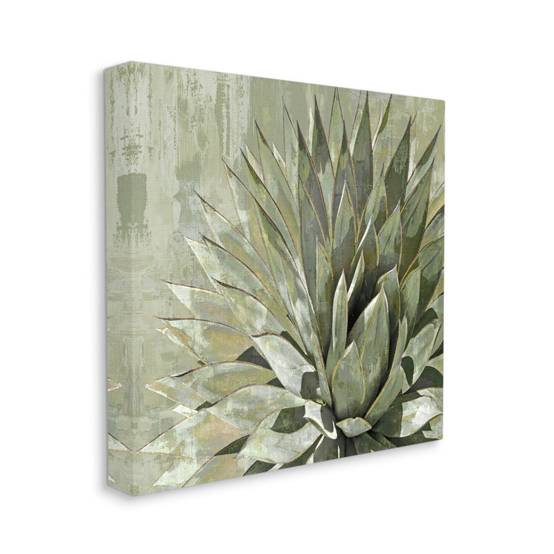 Au-737-Toile, feuilles botaniques abstraites vertes sur toile par Lindsay Benson, peinture, H 24 po x l 24 po x P 1,5 po