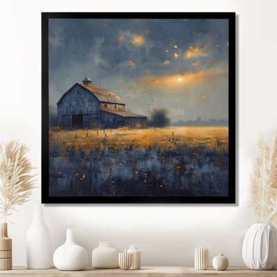 «Yellow Autumn Barn Golden Hour III», art mural grange