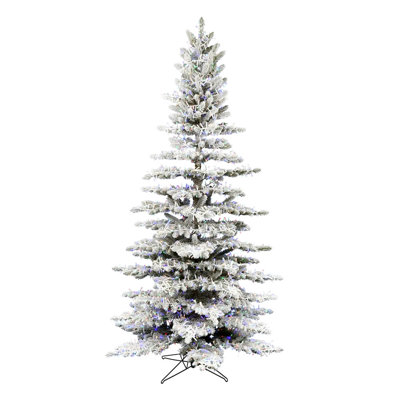 Vickerman Flocked Stratton Pine Artificial Christm 84' Lighted Pine Christmas Tree