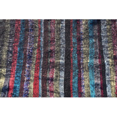 Authentic Turkish Kilim Runner Rug with Stripes – Handmade Vintage Home Decor Piece Red/Green