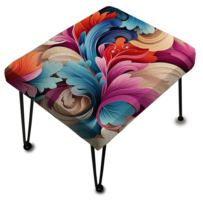 Retro Vibes Paisley Pattern - Paisley Rectangle Ottoman