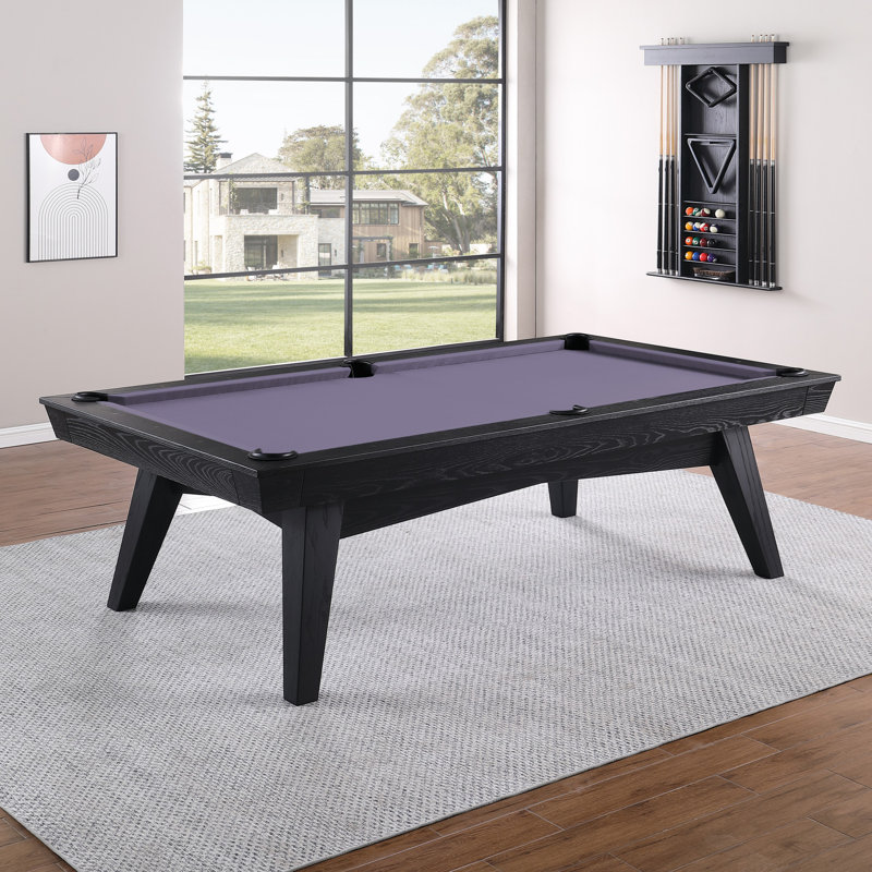 Table de billard sans ardoise ModArt, 7 pi, Mauve clair résistant à l'eau, Bois de frêne noir