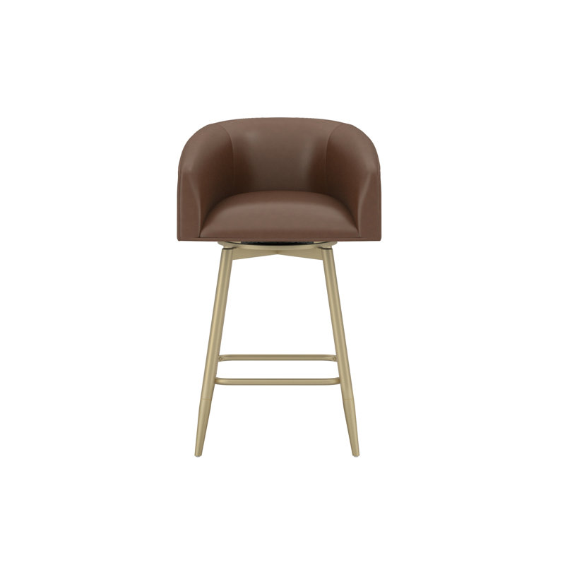 Tabouret pivotant à hauteur réglable Wyndham, Champagne, Selle