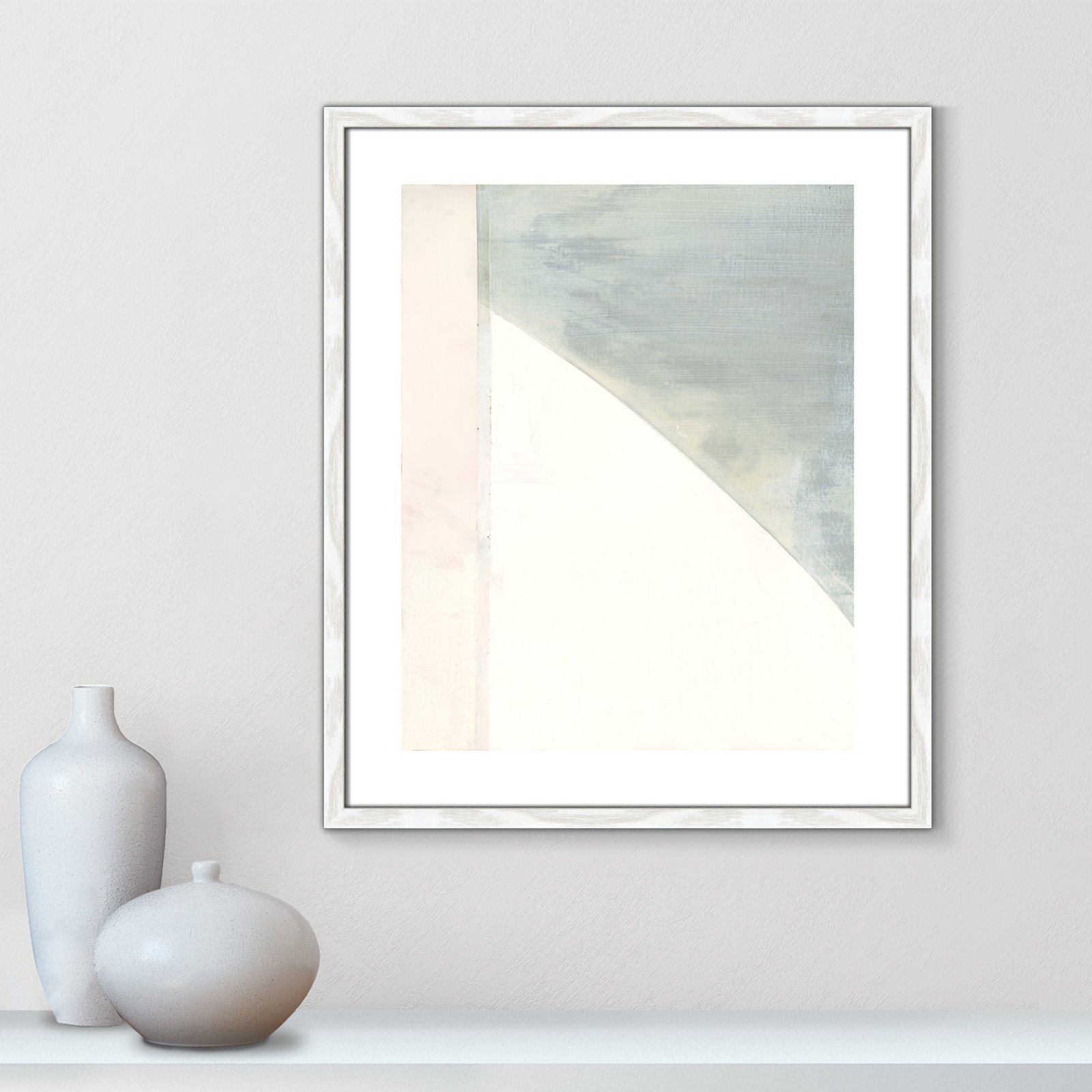 Alexandria "In Neutral I" Painting by Cartissi, 25.5" H x 21.5" W x 0.75" D, White Wood Framed Paper