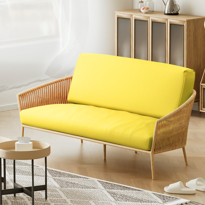 Housse pour canapé-lit réversible en tissu de polyester réversible avec fermeture à glissière 3 côtés, Simple, Ensoleillé