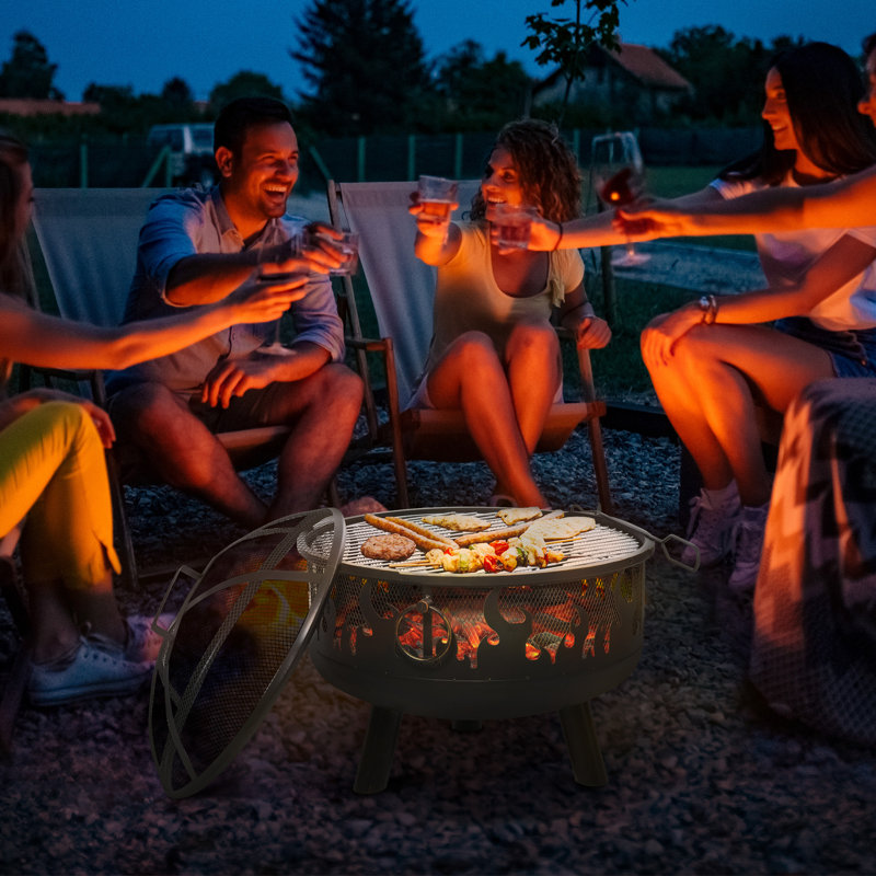 Afreena Round Steel Charcoal Fire Pit