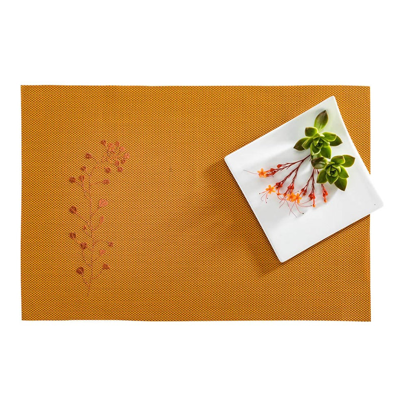 Ensemble de 6 napperons de table en filet de 16 x 12 po Carmel, Orange d’automne