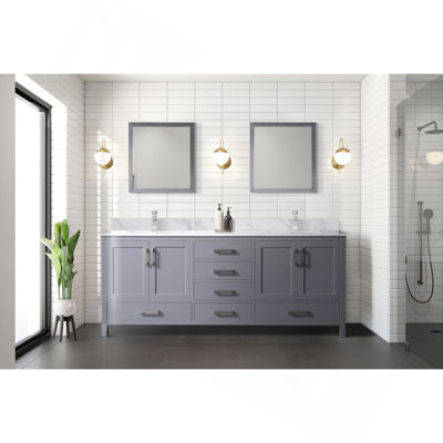 Dark Grey Double Bath Vanity 80 in. W x 22 in. D, and 30 in. Mirrors