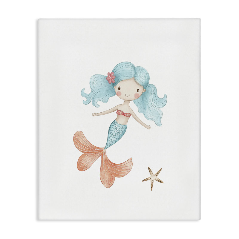«Mermaid's Adventure with Starfish», conception par Christine Simpson Art, H 40 po x l 30 po