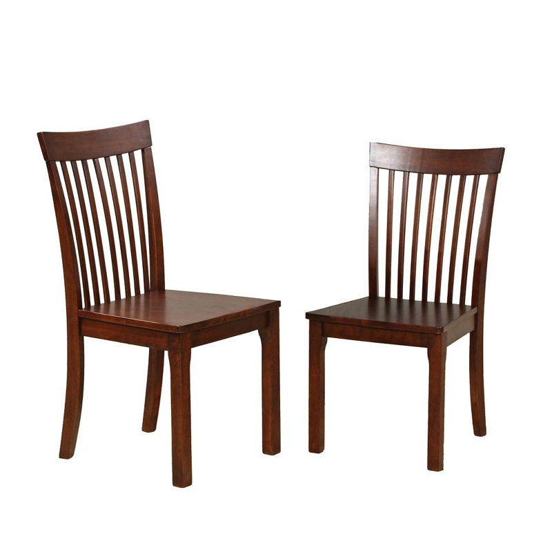 Wooden Dining Set with Rectangular Table and Four Chairs, 5 Pieces: Table, 4 Chairs, Dark Brown
