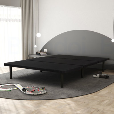 Base de lit simple tapissier pour chambre à coucher, base de lit en métal, noir
