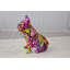 Statue de résine de graffiti mauve peinte par bouledogue français Fawzieh, taille: 8 po x 5 po x H 10 po