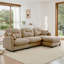 Canapé modulaire en L modulaire avec repose-pieds, tissu en chenille de qualité supérieure, conception de dossier à coussin touffeté, conception ergonomique facile à installer, convient aux chambres à coucher, aux salons de lecture, au chameau