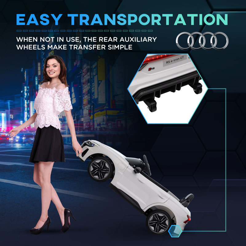 White 12-Volt Audi RS e-tron GT Ride-On Car
