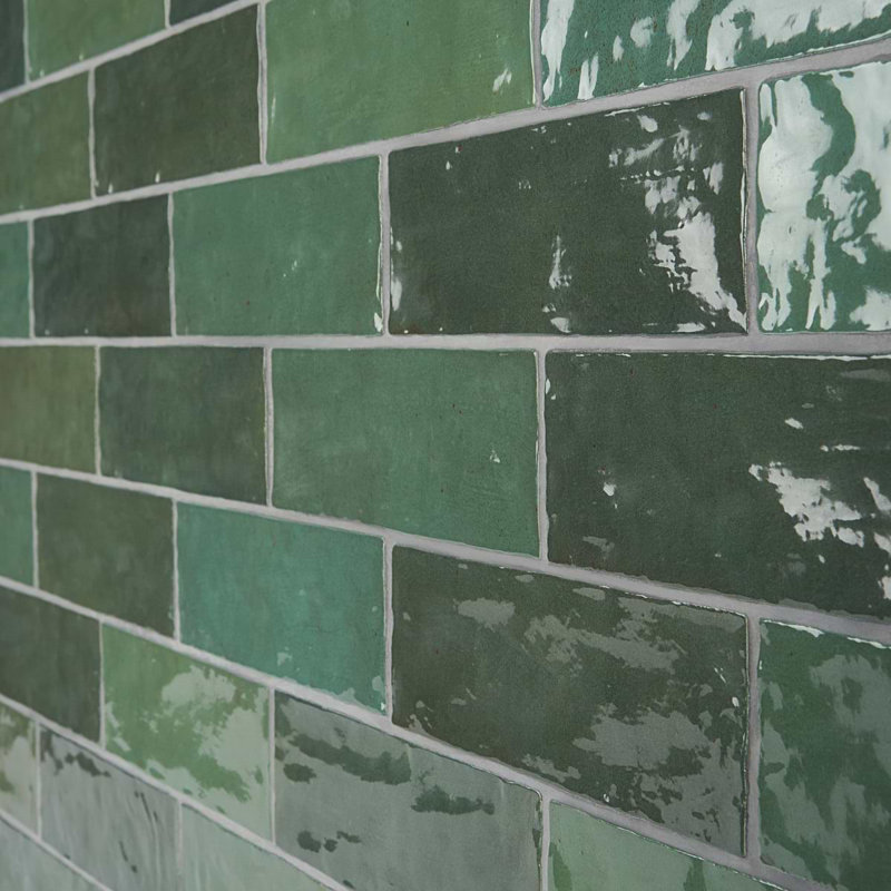 Portmore 3x8 Glazed Ceramic Tile, Green