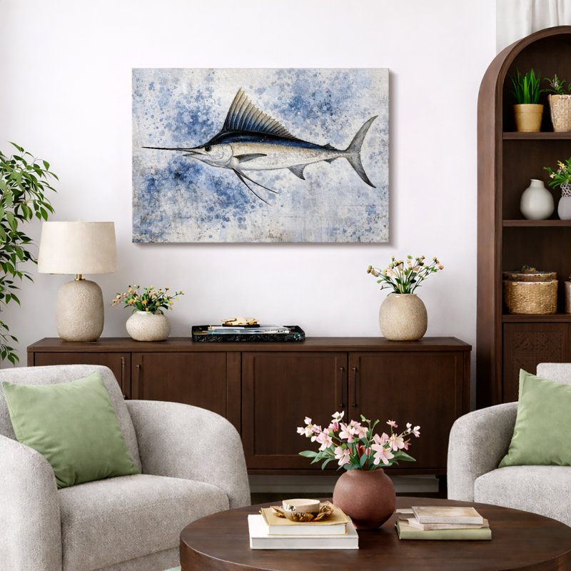 Marlin poisson, H 24 po x l 36 po x P 1,5 po, Toile tendue