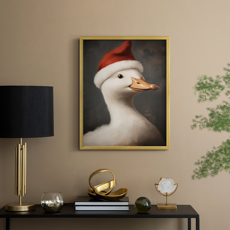 «Christmas Holiday Art», série 2-CVII, reproduction encadrée - bois massif, H 15 po x l 12 po, Doré