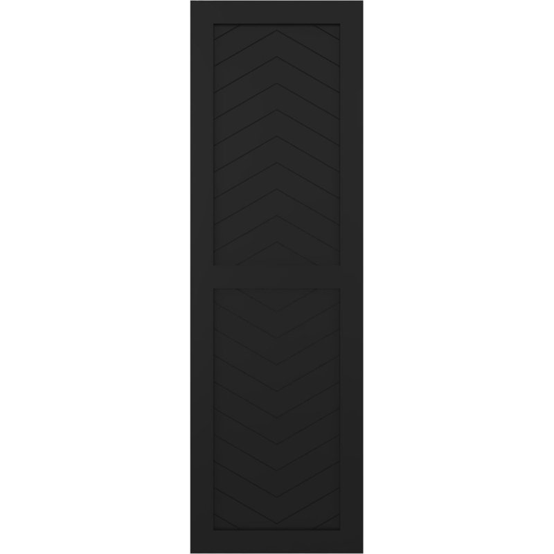 Volets à fixation fixe en PVC à deux panneaux de style moderne True Fit, Noir, 15", 78"