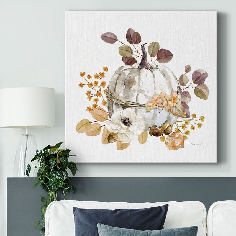 «Autumn Beginnings Pumpkin I» sur toile, H 16 po x l 16 po x P 1,5 po