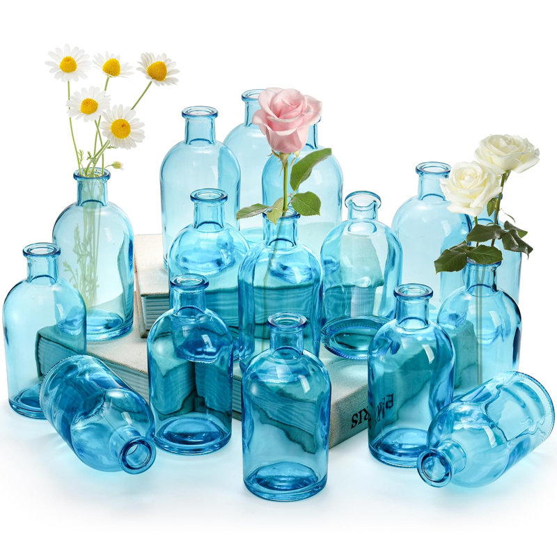 Glass Table Vase, Azure Blue