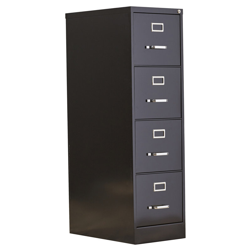 15'' Wide 4 -Drawer Steel File Cabinet, Black
