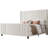 Tole Velvet King Size Upholstered Platform Bed with Vertical Channel Tufted Headboard,Cream-662393762-662393760