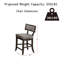 Tabouret de bar moderne à hauteur de comptoir rembourré avec dossier et pieds en bois d'hévéa massif, espresso / gris, ensemble de 4-95864979