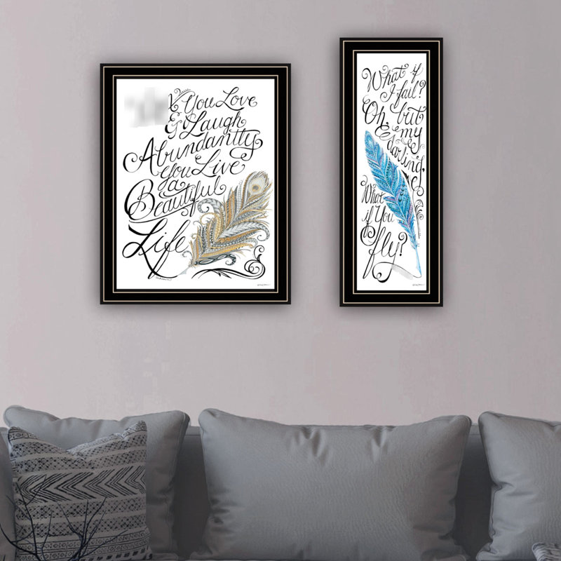 2 décorations murales pour le salon et la chambre à coucher. Cadre noir, multicolore. 20 po x 14 po, 5 lb Bois + papier. , Fade-. Fabriqué à la main dans un cadre moderne encadré.