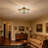 Retro Ceiling Light Fixture Stained Glass Ceiling Lamp Indoor E26 Ceiling Mount Light for Bedroom Dining Room Cafe Bar Study Room