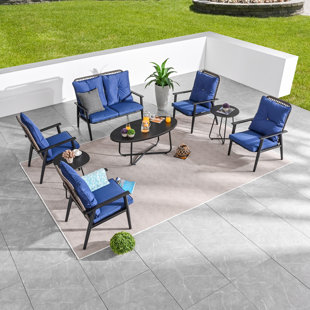 6 - Person Patio Conversation Set with Cushions