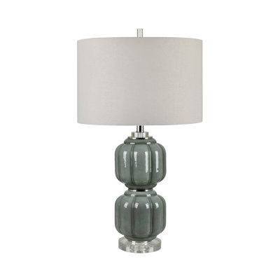 Lampe de table 29,75 "en verre avec abat-jour brun clair
