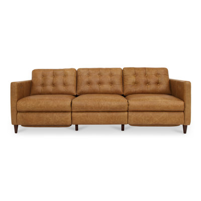 Appiah Power Recliner Sofa Tan Leather by Hokku Designs