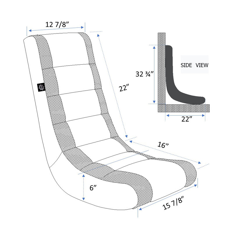 Inbox Zero Neal Rocker Game Chair, Black with Black Stripe