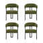 Fauteuil de salle à manger en velours capitonné - Chaises de cuisine d'une hauteur d'assise de 46 cm (ensemble de 4)-133258484-113257060