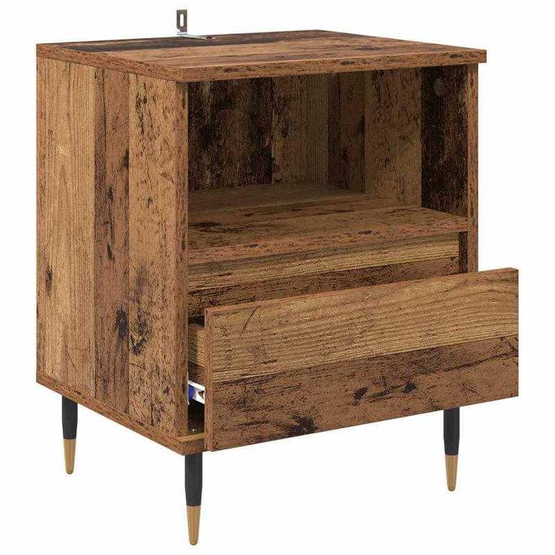 40cm W Manufactured Wood Bedside Table, Old Wood